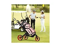 Akiudex Foldable Golf Push Cart with Adjustable Handle and Swivel Wheels