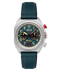 Avi-8 Men's Bell X-1 Blue Leather Strap Watch, 41mm