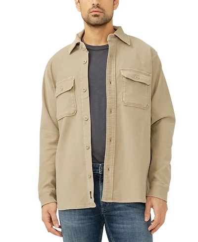 Silver Jeans Co. Men's Button Up Knit Flex Shirt Jacket