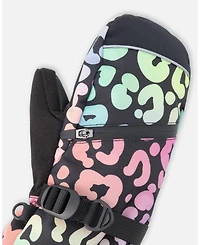 Deux par Girl Winter Mittens Teknik Rainbow Leopard - Toddler|Child
