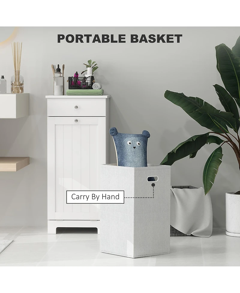 Homcom Tilt Out Laundry Hamper, Laundry Hamper Cabinet with Drawer,