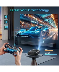 Elephas 4K Smart Projector with WiFi and Bluetooth, Portable Projector with Netflix / Prime Video / YouTube Built-in, Dolby Sound for Indoor/Outdoor