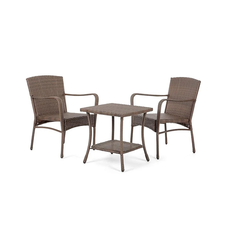 Jiallo Leisure Collection Outdoor Garden Patio Furniture 3 Pc Conversation Set