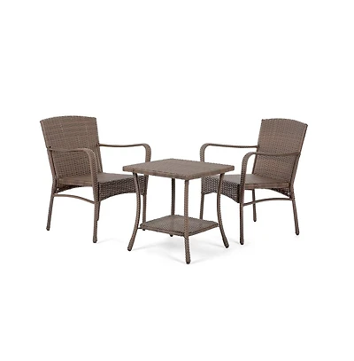 Jiallo Leisure Collection Outdoor Garden Patio Furniture 3 Pc Conversation Set