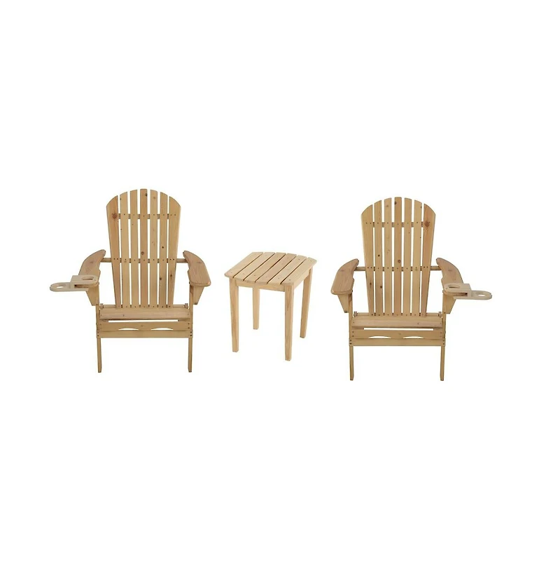 Jiallo Foldable Adirondack Chair With Cup Holder Bristro Set