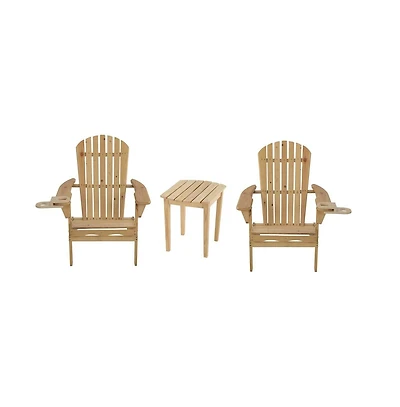 Jiallo Foldable Adirondack Chair With Cup Holder Bristro Set