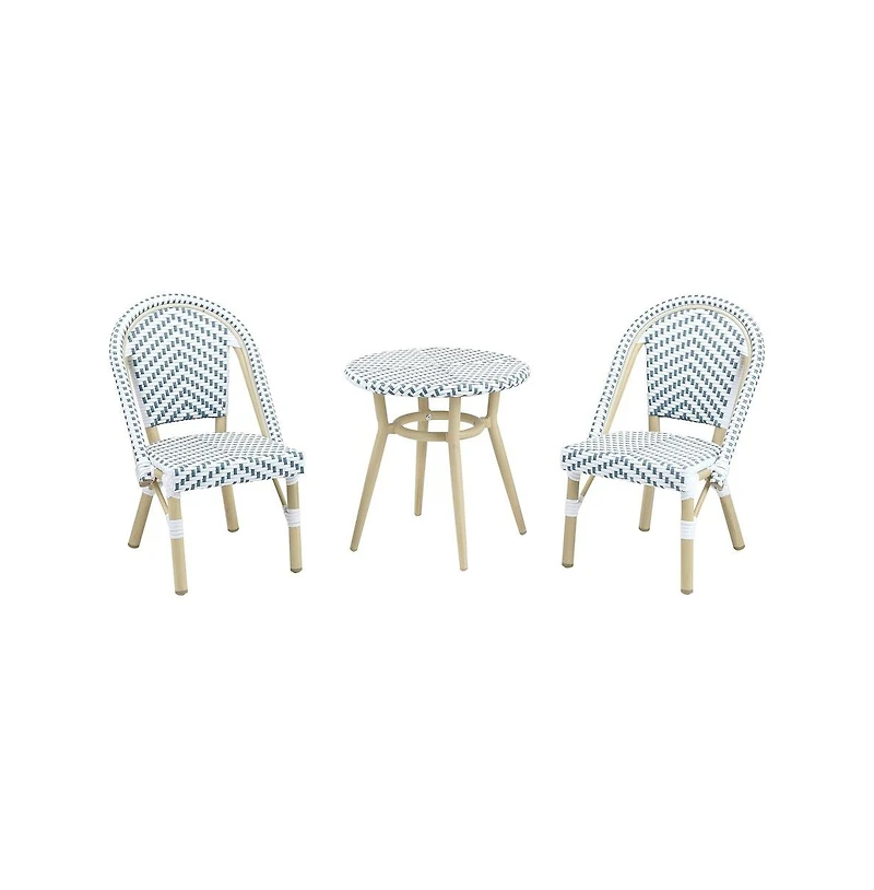 Enitial Star Dakie Aluminum 3-Piece Patio Kids Chair and Table Set