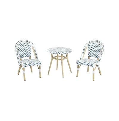 Enitial Star Dakie Aluminum 3-Piece Patio Kids Chair and Table Set