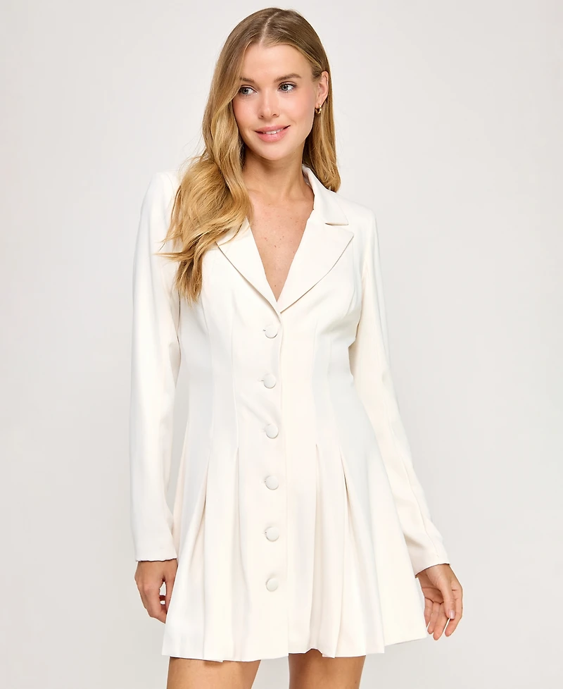 Seni & Cade Juniors' Collared Long Sleeve Suit Jacket Dress