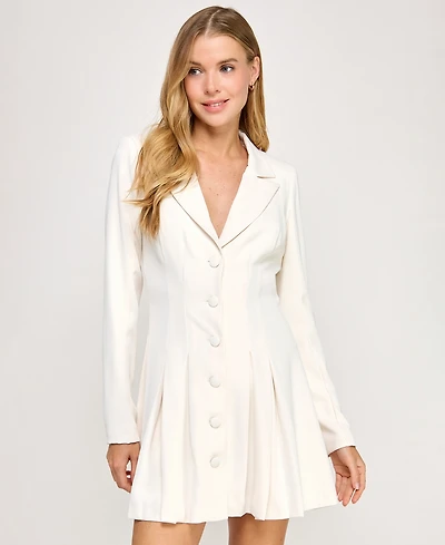 Seni & Cade Juniors' Collared Long Sleeve Suit Jacket Dress