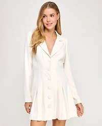 Seni & Cade Juniors' Collared Long Sleeve Suit Jacket Dress