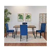 Roundhill Furniture Ashzo 5-Pc Dining Set, Hairpin Dining Table with 4 Chairs