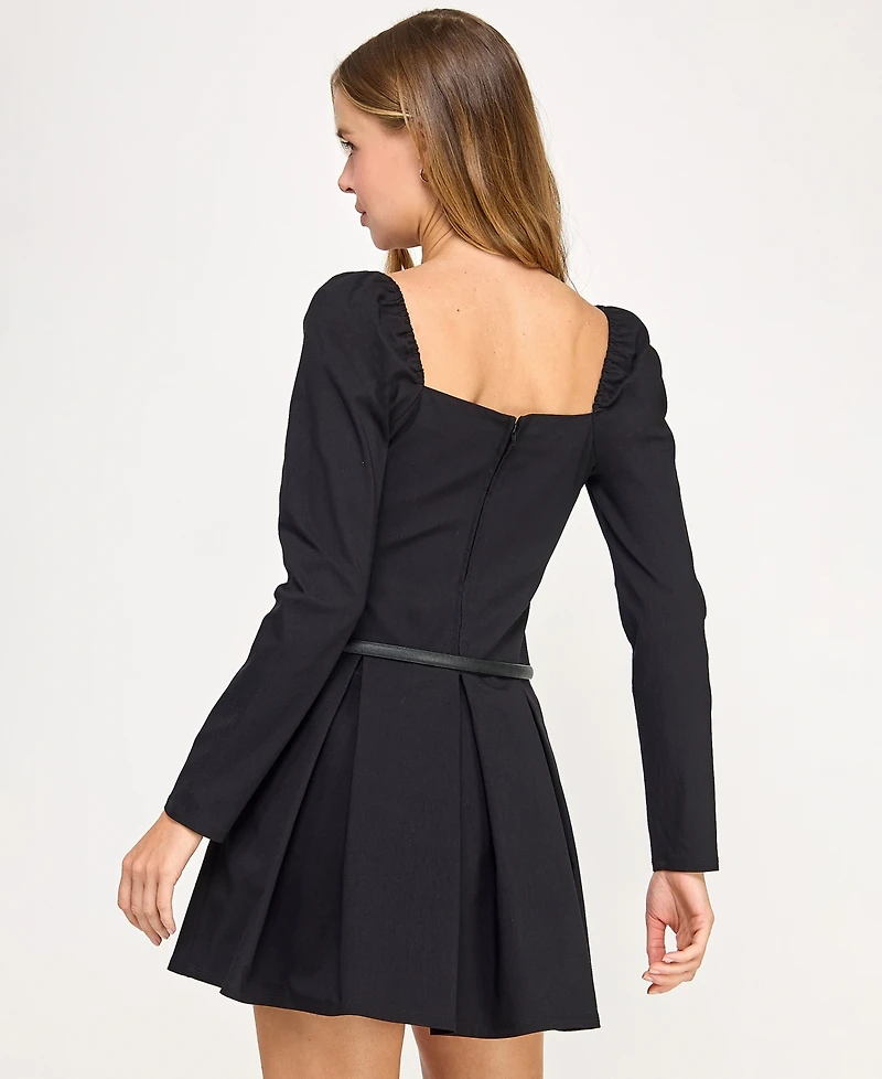 Seni & Cade Juniors' Long Sleeve Square Neck Dress