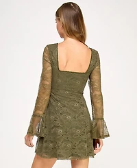 Seni & Cade Juniors' Long Sleeve Fit and Flare Dress