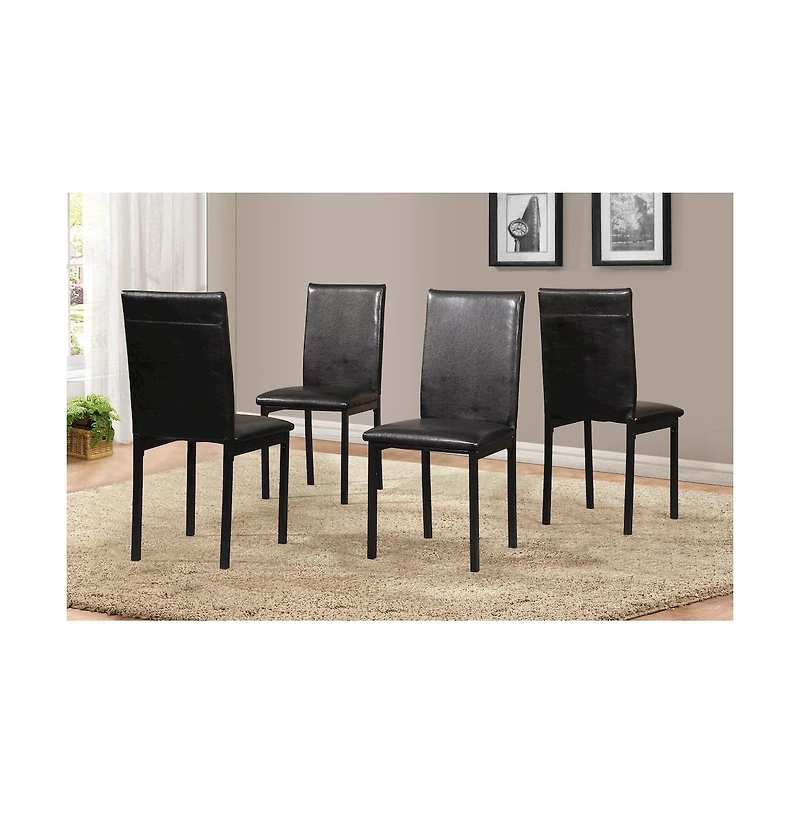 Roundhill Furniture Citico 5-Pc Dinette Set with Laminated Faux Marble Top and 4 Chairs