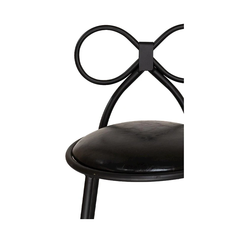 Csp Set Of Metal Kids Bow Chair With Vinyl Seat Cushion