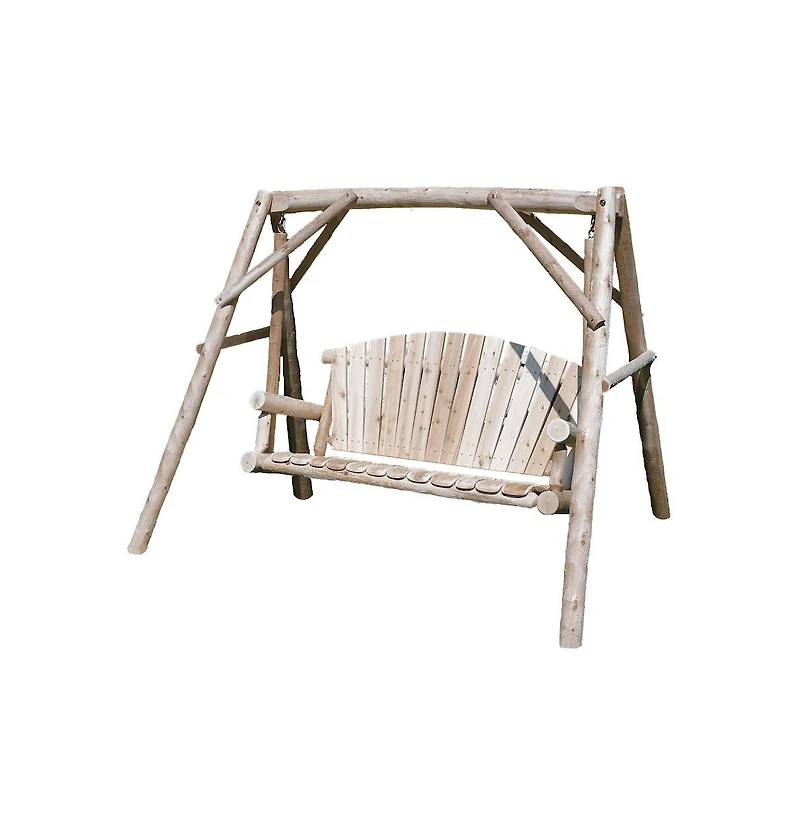 Contoured Comfort 6' Ada Log Picnic Table Attached Benches