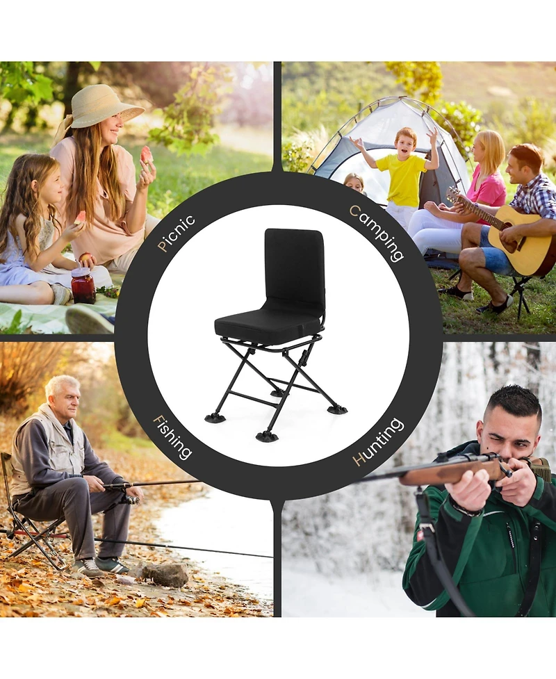 Akiudex Folding Hunting Blind Chair with Swivel Base and Duck Feet