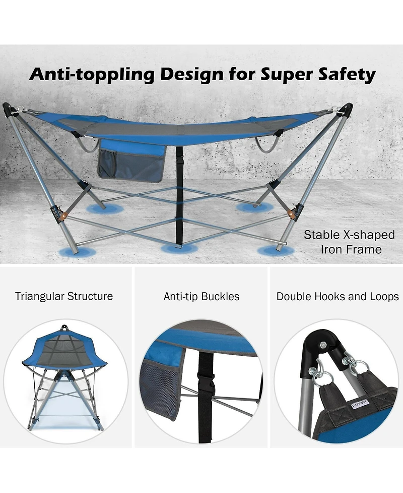 Akiudex portable folding hammock with hammock stand