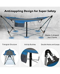 Akiudex portable folding hammock with hammock stand