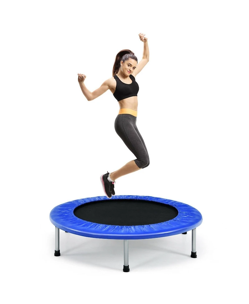 Akiudex Folding Fitness Trampoline with 32 Springs and Padded Edge for Indoor Exercise