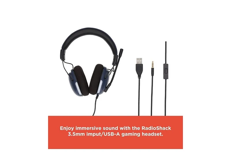 RadioShack Gaming 3.5mm and Usb-a Headphones with Microphone 3304407