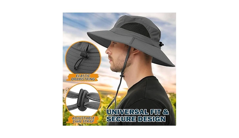 Multijoy Wide Brim Sun Hat, Upf 50+ Uv Protection Waterproof Packable Bucket Hat for Men & Women