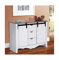 American Furniture Classics Countryside Barn Door Buffet with Two Sliding Barn Doors and Three Drawers