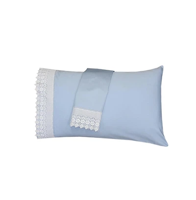 Embellished 4-Inch Lace Trim Pillowcases (Pair) Luxury 608 Thread Count - Usa, Standard