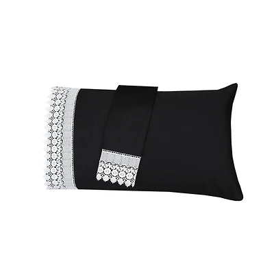 Embellished 4-Inch Lace Trim Pillowcases (Pair) Luxury 608 Thread Count - Usa, Standard