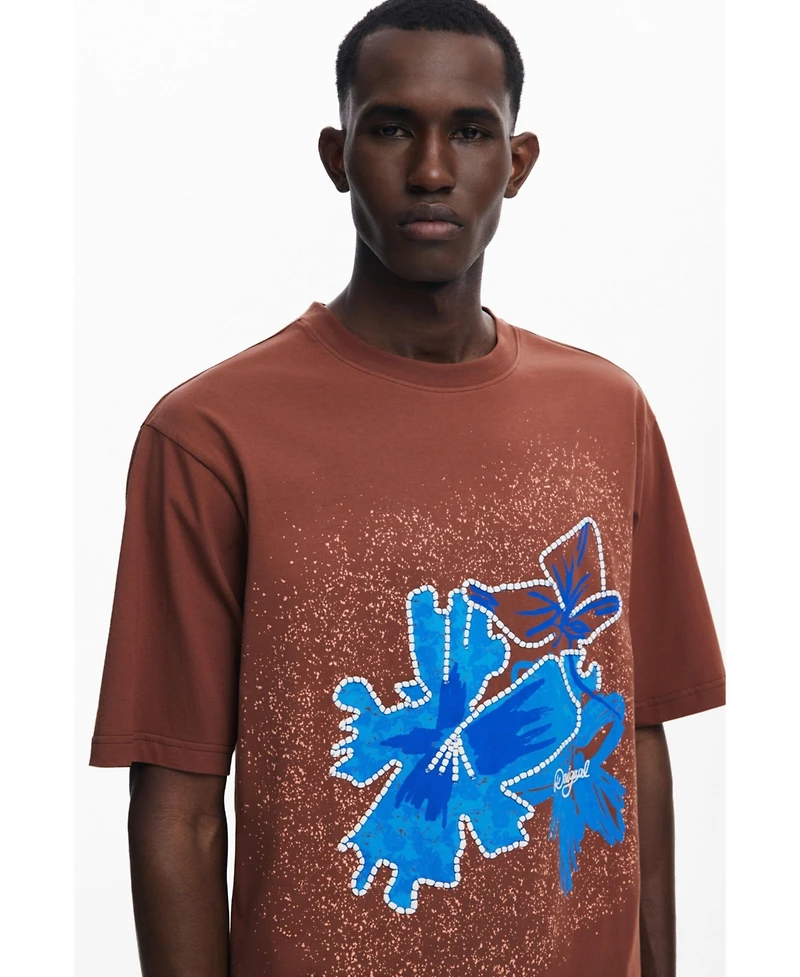 Desigual Men's Short-sleeve T-shirt with flower patch
