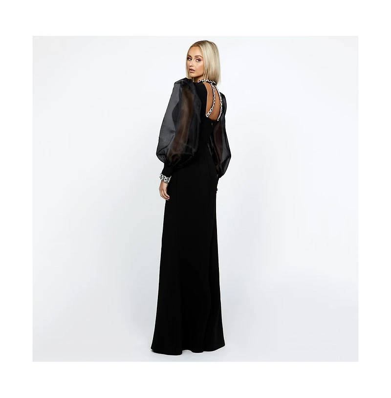 Bariano Winnie Sheer Sleeve Gown