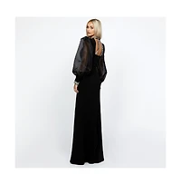 Bariano Winnie Sheer Sleeve Gown