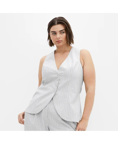 City Chic Plus Jaz Print Vest