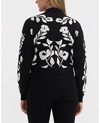 Ellen Tracy Women's Floral Knit Cardigan