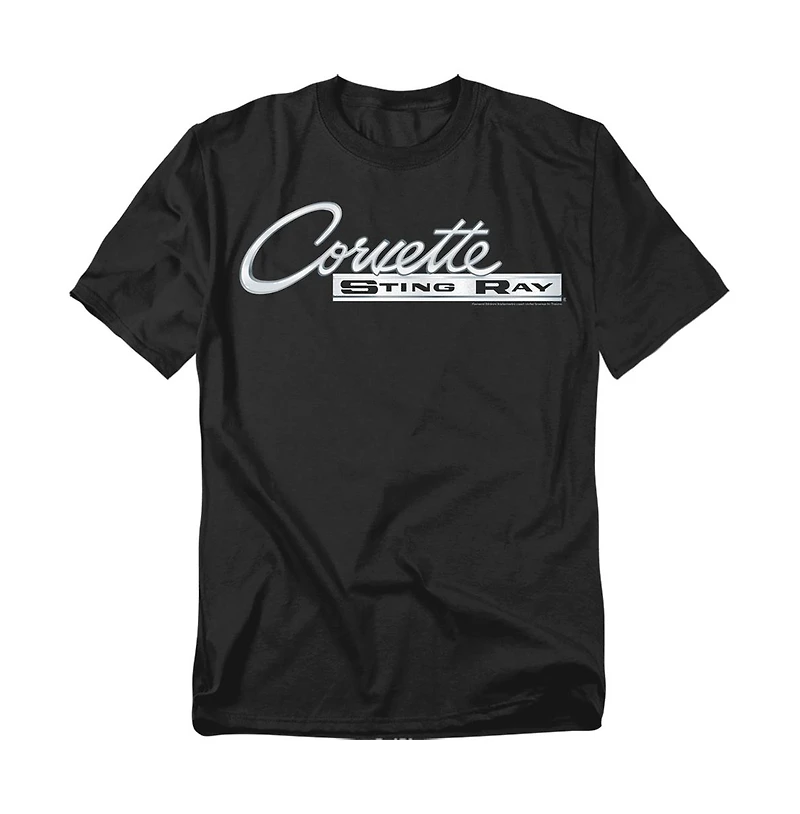 Logovision Men's Chevrolet Chrome Stingray Logo T-Shirt