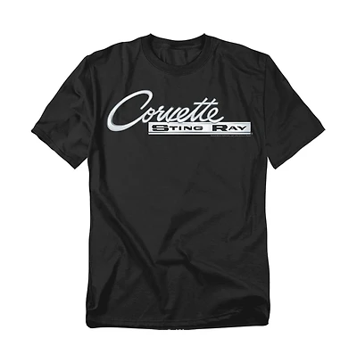 Logovision Men's Chevrolet Chrome Stingray Logo T-Shirt
