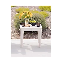 LuXeo Aspen 18.2"" Hdpe Outdoor Side Table, White