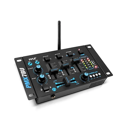 Pyle Bluetooth 3-Channel Dj MP3 Mixer with Mic-Talkover, Usb Flash Reader, Dual Rca & Microphone Inputs