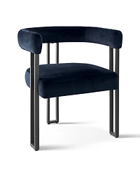 3-Piece 35 Inch Round Dining Table Set with 2 Velvet Chairs, Space-Saving Kitchen & Room Furniture for Small Spaces-Maison Boucle