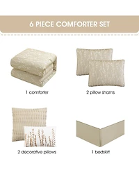 Stratford Park Priya Floral 6-Pc. Comforter Set, California King