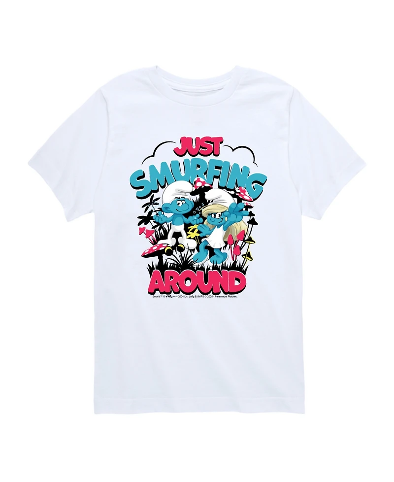 Smurfs Big Boys Just Smurfing Around Graphic T-Shirt