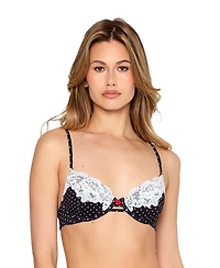 Beach Bunny Swimwear Women's Polka Dot Lace Underwire Bikini Top