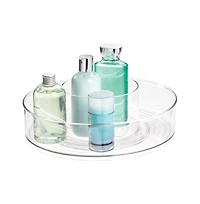 iDesign 12-inch Divided Lazy Susan for Bathroom Storage - Clear