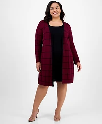 Sandra Darren Plus Layered-Look Sweater Dress