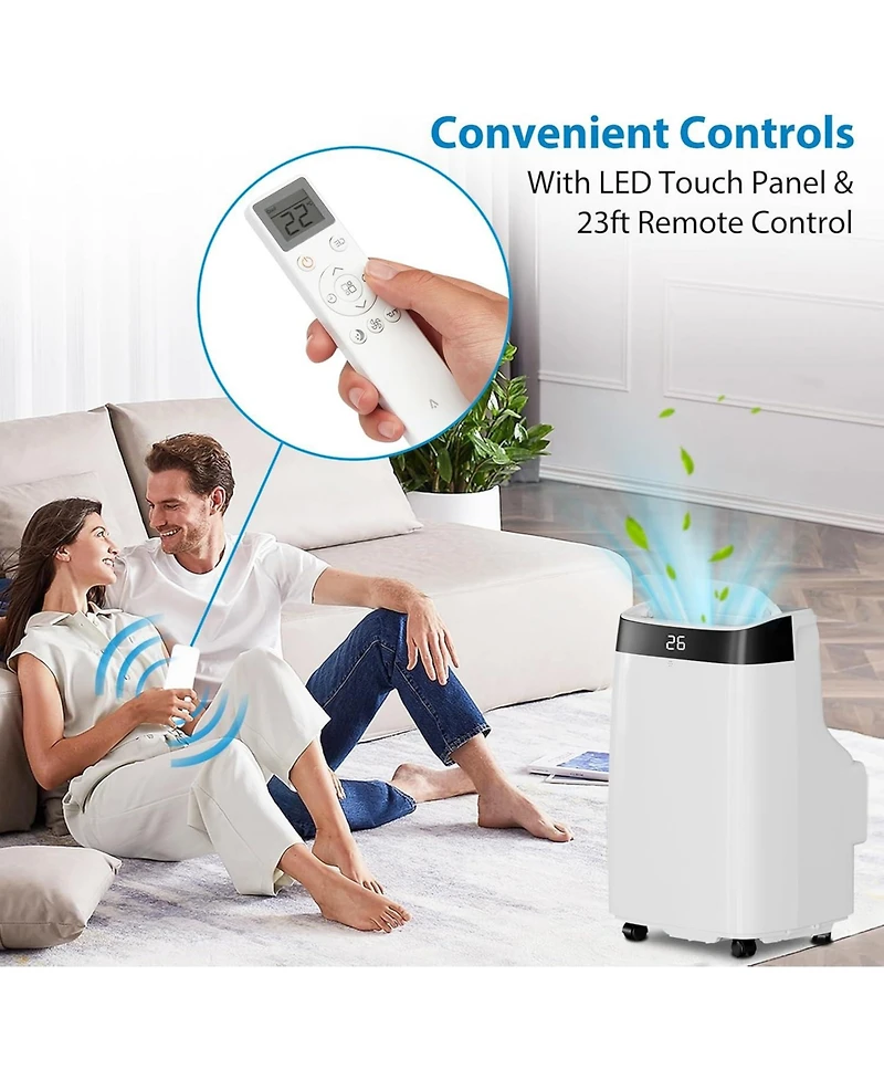 Gaomon 10,000 Btu Portable Air Conditioner - 3-in-1 Cooling, Fan & Dehumidifier, Includes Window Kit, Exhaust Hose, 24H Timer, Cools 450 Sq. Ft