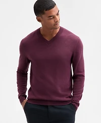 Alfani Men's Long-Sleeve V-Neck Merino Sweater, Created for Macy's