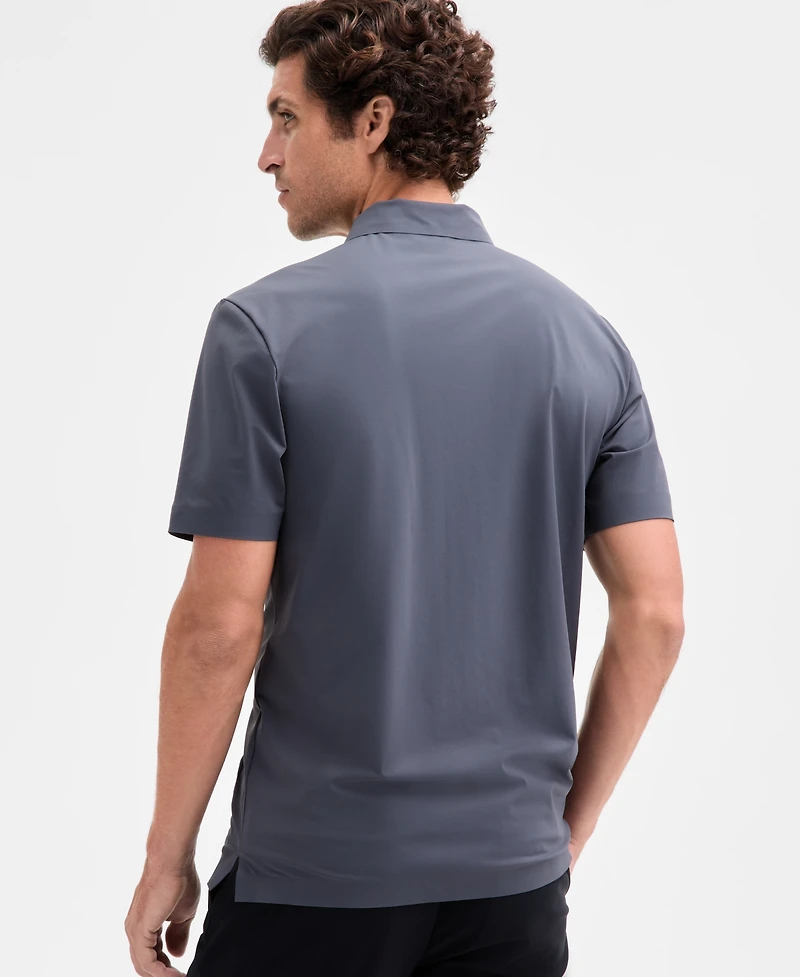 Alfani Men's Laser Cut Short Sleeve Performance Polo Shirt, Exclusively at Macy's