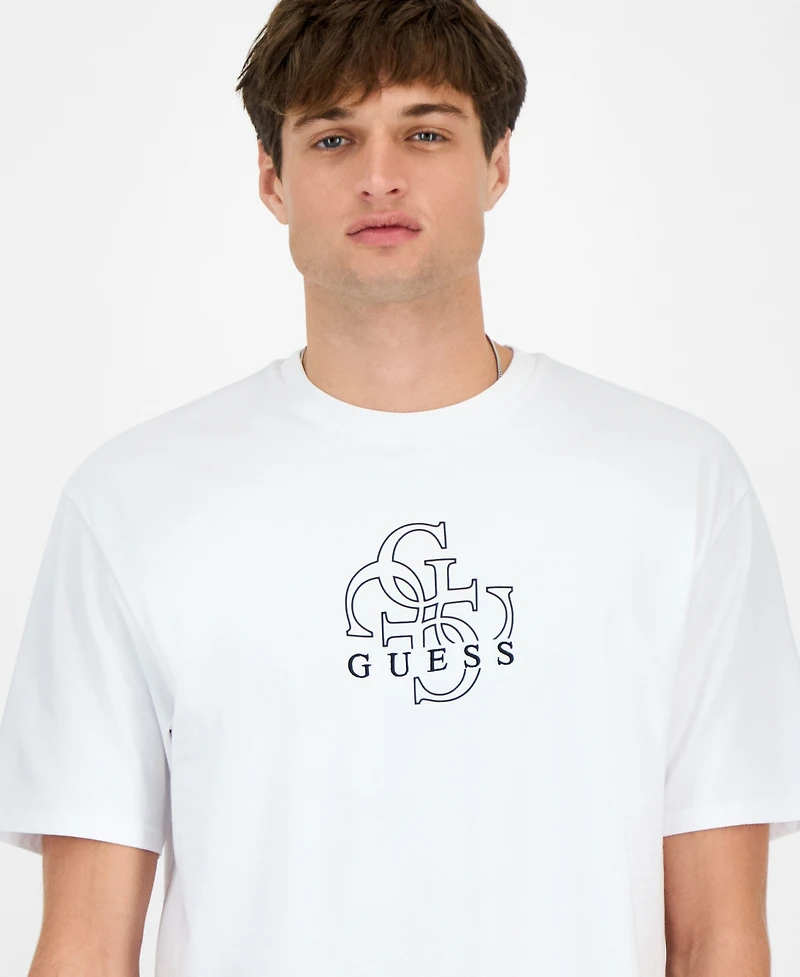 Guess Men's Quattro G Relaxed Fit Short Sleeve Crewneck Graphic T-Shirt