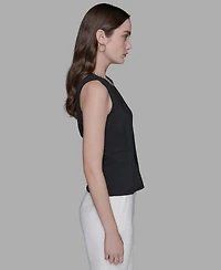 Karl Lagerfeld Paris Women's Embellished Pleated Top